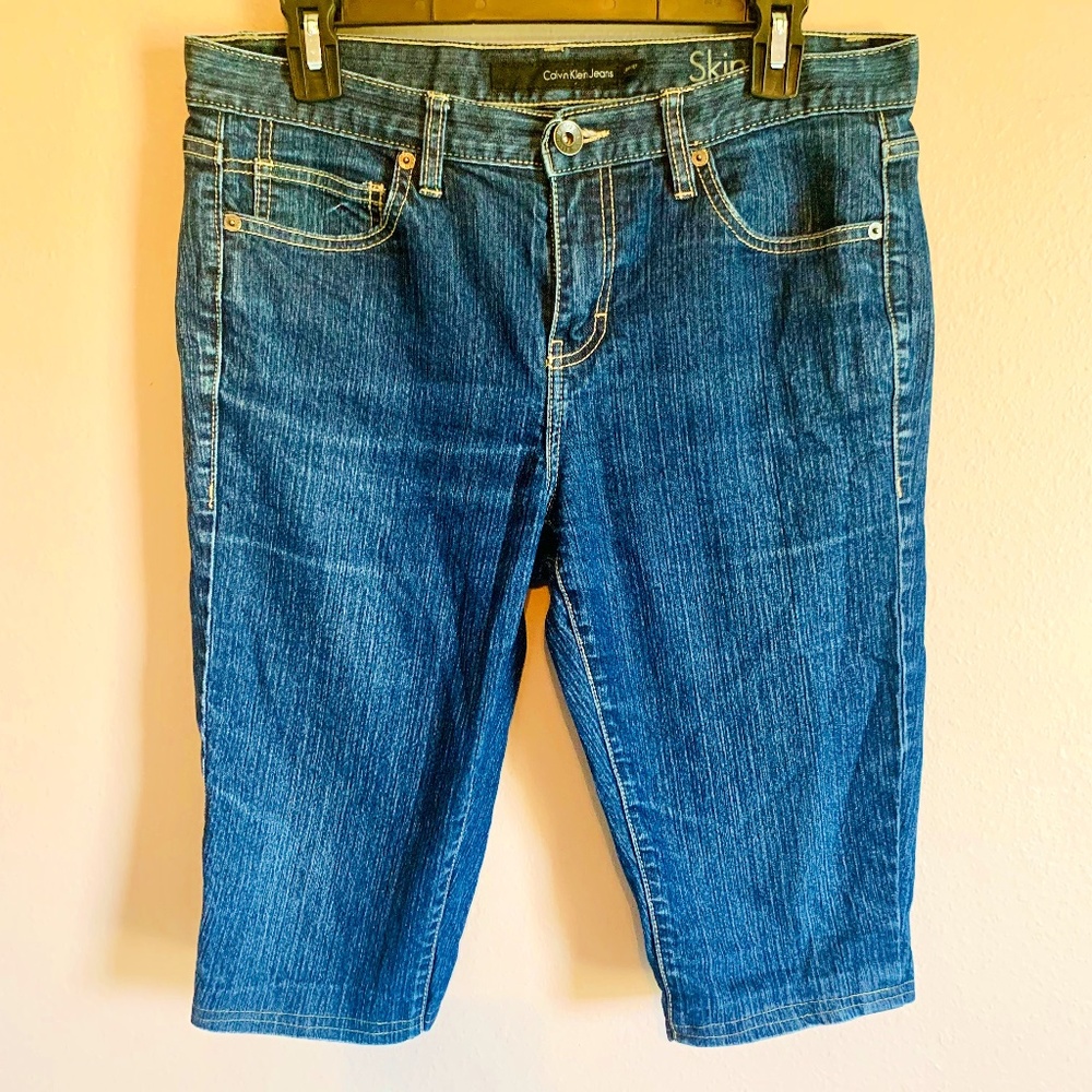 Calvin Klein Blue Jean Skinny Bermuda Shorts